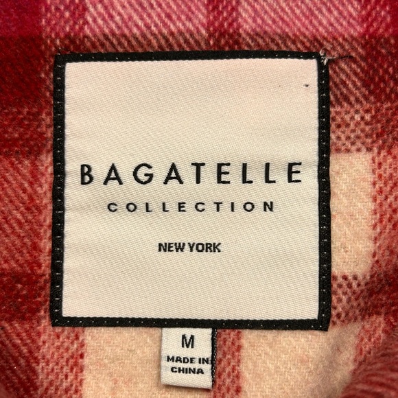 Bagatelle Red & Pink Plaid‎ Crop Jacket Sz M - Picture 4 of 7